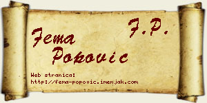 Fema Popović vizit kartica